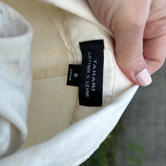 Gorgeous Tahari Tailored White Linen Dress - Picture 4 of 7